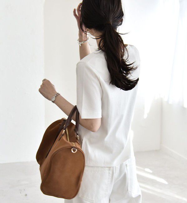 quaranciel「quaranciel:〈接触冷感/汗染み防止加工/洗濯機可能〉ベーシック コンパクト TEE」|Tシャツ・カットソー|