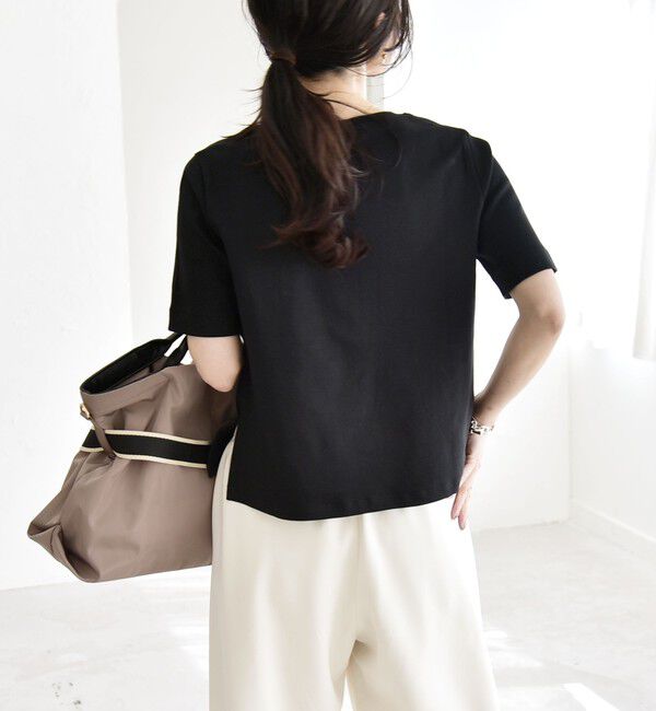 quaranciel「quaranciel:〈接触冷感/汗染み防止加工/洗濯機可能〉ベーシック コンパクト TEE」|Tシャツ・カットソー|