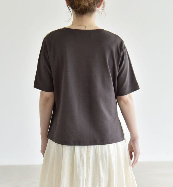 quaranciel「quaranciel:〈接触冷感/汗染み防止加工/洗濯機可能〉ベーシック コンパクト TEE」|Tシャツ・カットソー|