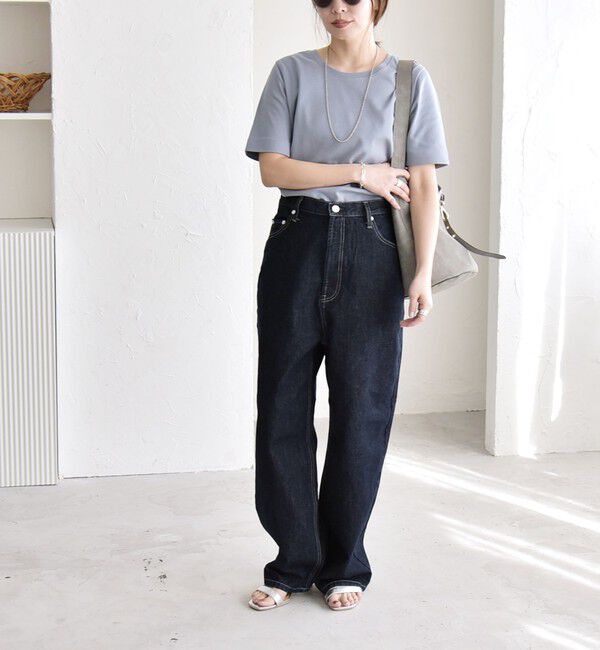 quaranciel「quaranciel:〈接触冷感/汗染み防止加工/洗濯機可能〉ベーシック コンパクト TEE」|Tシャツ・カットソー|