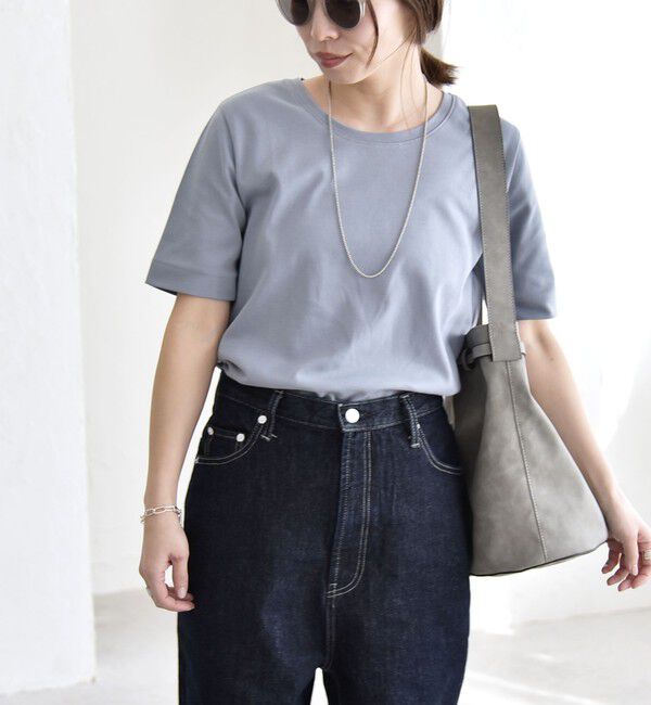 quaranciel「quaranciel:〈接触冷感/汗染み防止加工/洗濯機可能〉ベーシック コンパクト TEE」|Tシャツ・カットソー|