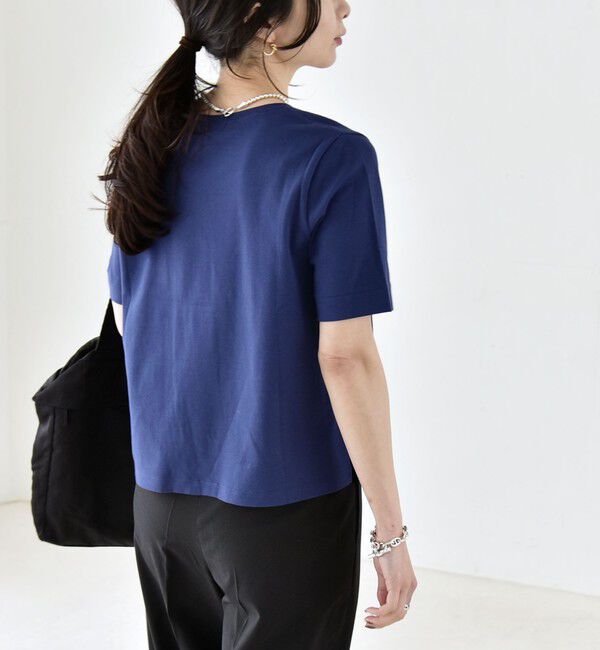 quaranciel「quaranciel:〈接触冷感/汗染み防止加工/洗濯機可能〉ベーシック コンパクト TEE」|Tシャツ・カットソー|