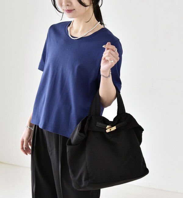 quaranciel「quaranciel:〈接触冷感/汗染み防止加工/洗濯機可能〉ベーシック コンパクト TEE」|Tシャツ・カットソー|