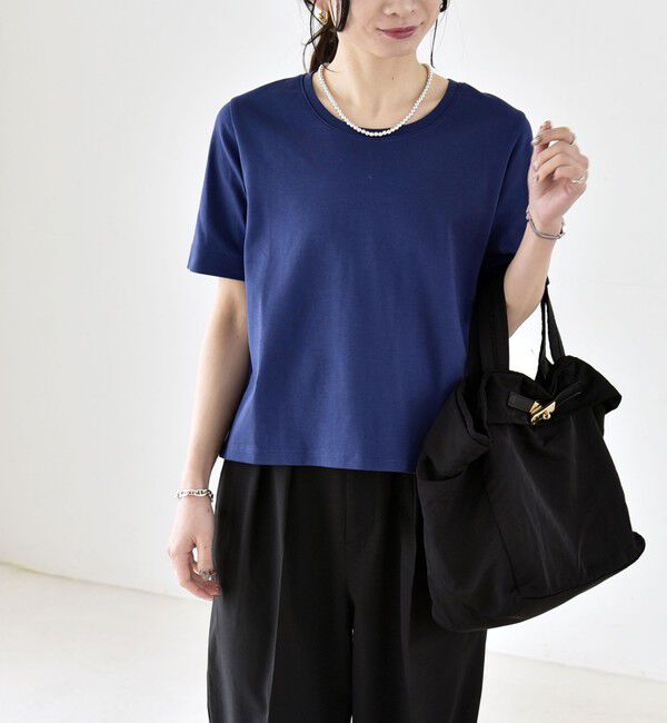 quaranciel「quaranciel:〈接触冷感/汗染み防止加工/洗濯機可能〉ベーシック コンパクト TEE」|Tシャツ・カットソー|