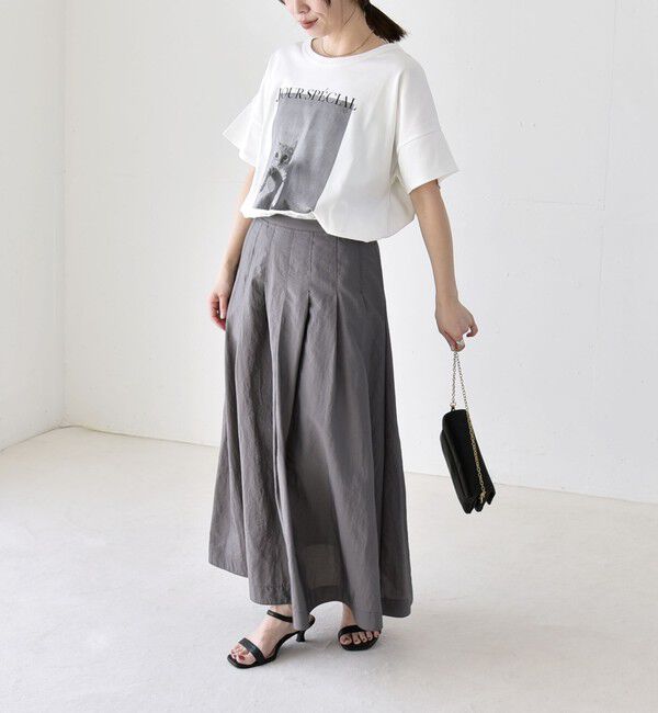 quaranciel「quaranciel:〈接触冷感/汗染み防止加工/洗濯機可能〉CAT プリント TEE」|Tシャツ・カットソー|