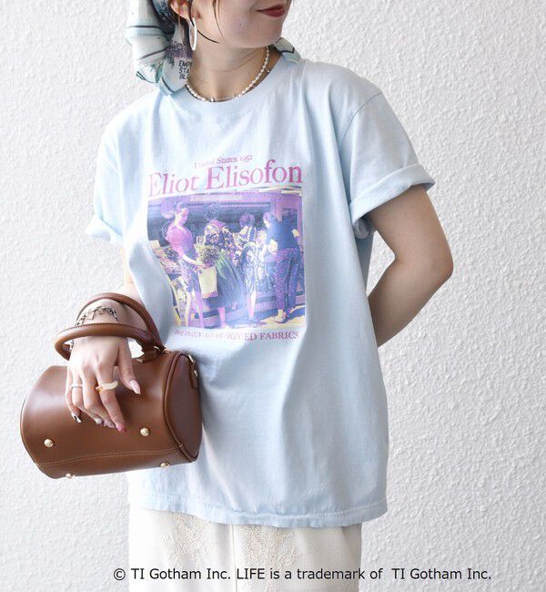 SHIPS any「GOOD ROCK SPEED:〈洗濯機可能〉LPC ロゴ フォト プリント TEE」|Tシャツ・カットソー|ライトブルー