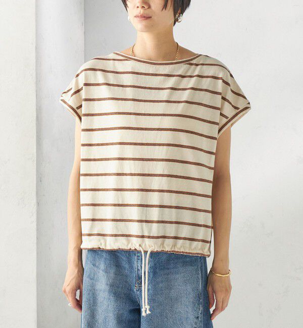 SHIPS for women「《予約》マルチ ボーダー 裾 ドロスト プルオーバー」|Tシャツ・カットソー|