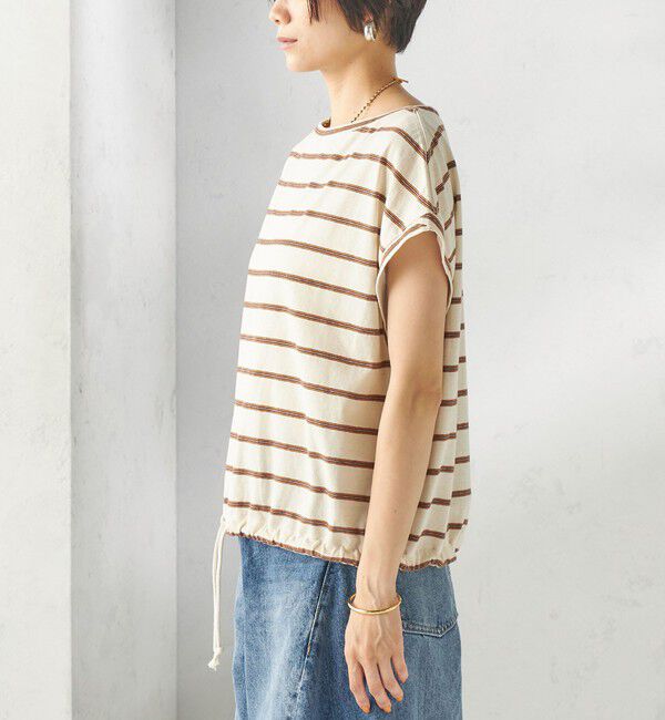 SHIPS for women「《予約》マルチ ボーダー 裾 ドロスト プルオーバー」|Tシャツ・カットソー|