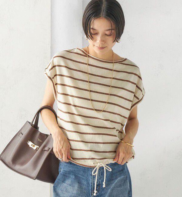 SHIPS for women「《予約》マルチ ボーダー 裾 ドロスト プルオーバー」|Tシャツ・カットソー|