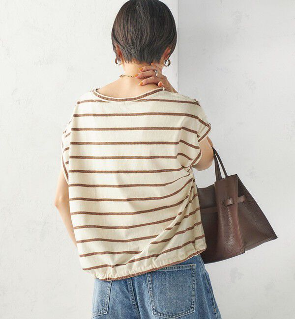 SHIPS for women「《予約》マルチ ボーダー 裾 ドロスト プルオーバー」|Tシャツ・カットソー|