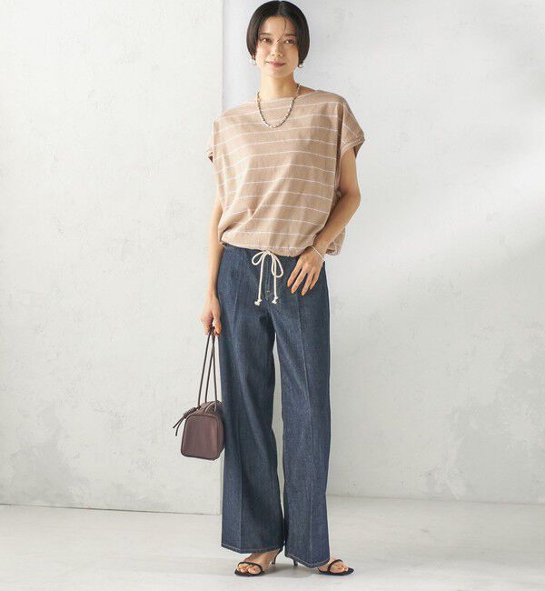 SHIPS for women「《予約》マルチ ボーダー 裾 ドロスト プルオーバー」|Tシャツ・カットソー|