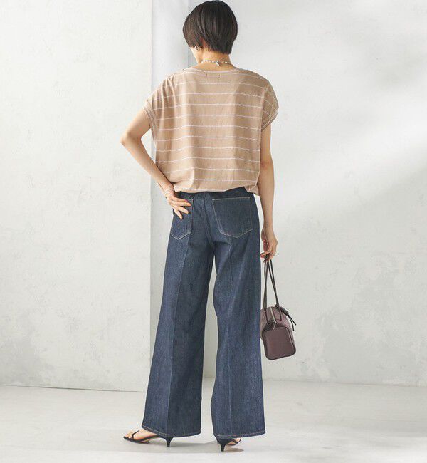SHIPS for women「《予約》マルチ ボーダー 裾 ドロスト プルオーバー」|Tシャツ・カットソー|