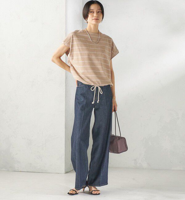 SHIPS for women「《予約》マルチ ボーダー 裾 ドロスト プルオーバー」|Tシャツ・カットソー|