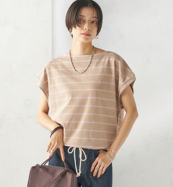 SHIPS for women「《予約》マルチ ボーダー 裾 ドロスト プルオーバー」|Tシャツ・カットソー|