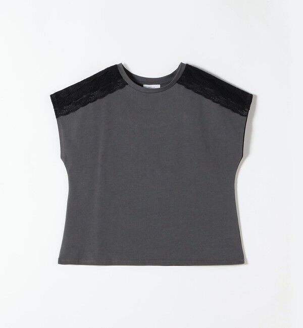 SHIPS any「《一部追加予約》SHIPS any:〈洗濯機可能〉ジャージー フレンチスリーブ レース TEE」|Tシャツ・カットソー|