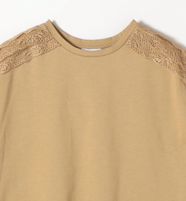 SHIPS any「《一部追加予約》SHIPS any:〈洗濯機可能〉ジャージー フレンチスリーブ レース TEE」|Tシャツ・カットソー|