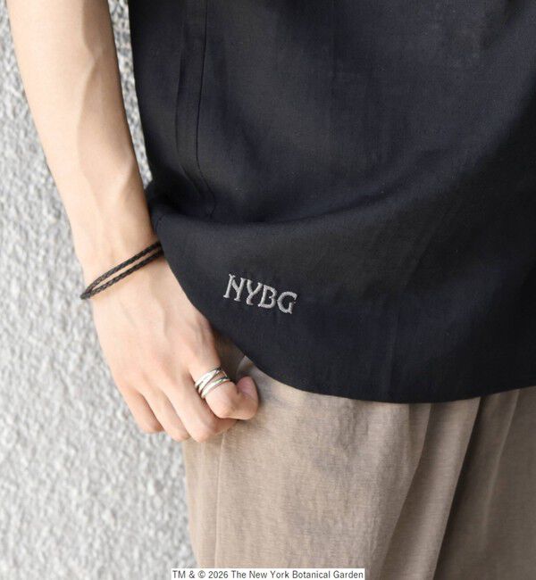 SHIPS any「SHIPS any: NYBG コラボ トロピカル ロゴ 刺繍 リラックス リネン ミックス 半袖 シャツ◇」|シャツ・ブラウス|