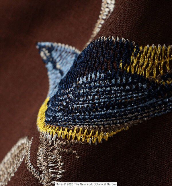 SHIPS any「SHIPS any: NYBG コラボ トロピカル ロゴ 刺繍 リラックス リネン ミックス 半袖 シャツ◇」|シャツ・ブラウス|