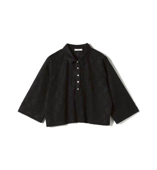 SHIPS for women「【WEB限定】〈手洗い可能〉シアー ジャカード ポロ ワイド スリーブ プルオーバー」|ポロシャツ|