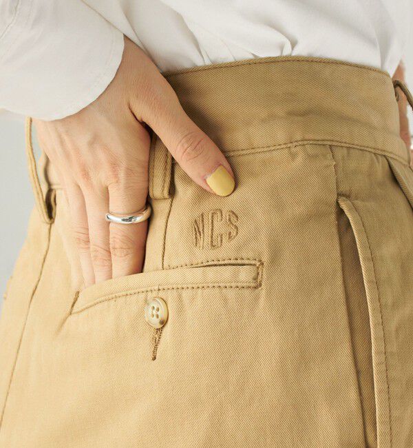 SHIPS for women「《予約》SHIPS NINE CASE:〈洗濯機可能〉2タック ワイド パンツ」|チノ|