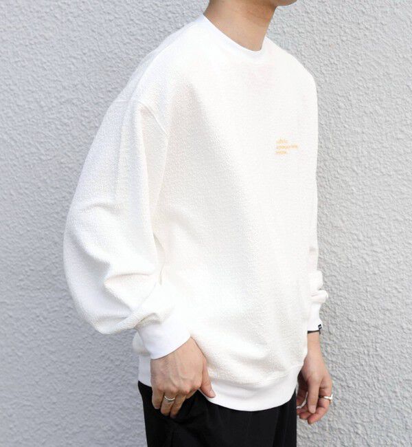 SHIPS any「SHIPS any:〈洗濯機可能〉フクレ  ジャカード  ロゴ 刺繍 サイドポケットTシャツ(ロンT)◆」|Tシャツ・カットソー|