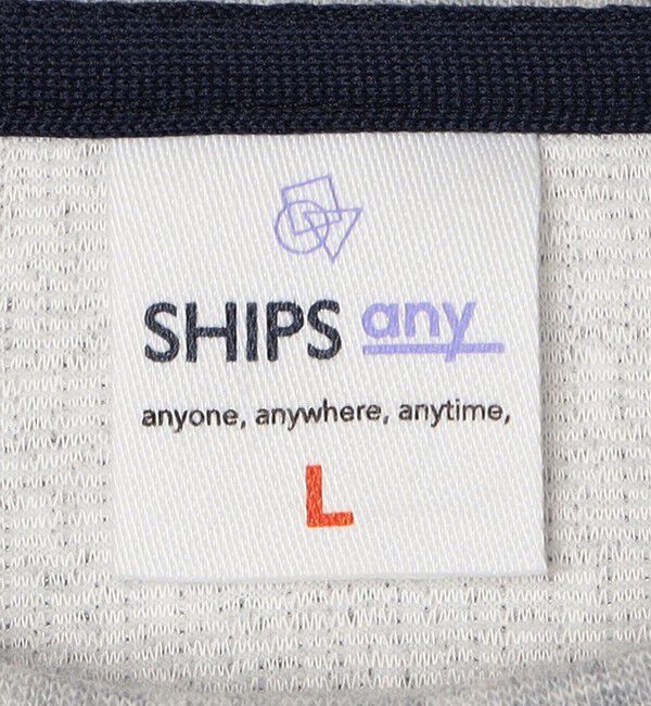SHIPS any「SHIPS any:〈洗濯機可能〉フクレ  ジャカード  ロゴ 刺繍 サイドポケットTシャツ(ロンT)◆」|Tシャツ・カットソー|