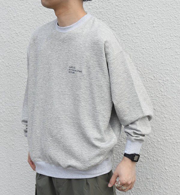 SHIPS any「SHIPS any:〈洗濯機可能〉フクレ  ジャカード  ロゴ 刺繍 サイドポケットTシャツ(ロンT)◆」|Tシャツ・カットソー|