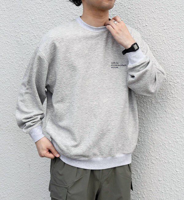 SHIPS any「SHIPS any:〈洗濯機可能〉フクレ  ジャカード  ロゴ 刺繍 サイドポケットTシャツ(ロンT)◆」|Tシャツ・カットソー|