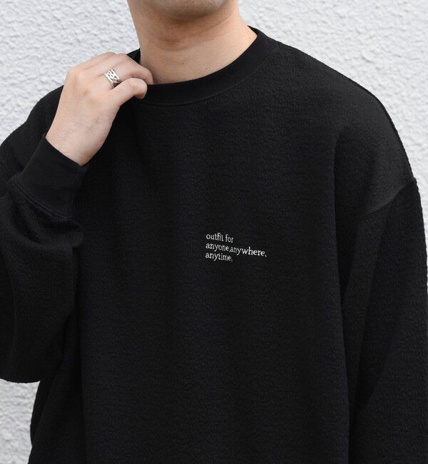 SHIPS any「SHIPS any:〈洗濯機可能〉フクレ  ジャカード  ロゴ 刺繍 サイドポケットTシャツ(ロンT)◆」|Tシャツ・カットソー|