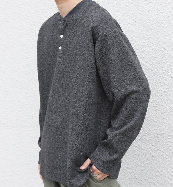 SHIPS any「SHIPS any:〈洗濯機可能〉フクレ ジャカード リラックス ヘンリーネックTシャツ(ロンT)◆」|Tシャツ・カットソー|
