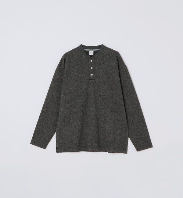 SHIPS any「SHIPS any:〈洗濯機可能〉フクレ ジャカード リラックス ヘンリーネックTシャツ(ロンT)◆」|Tシャツ・カットソー|