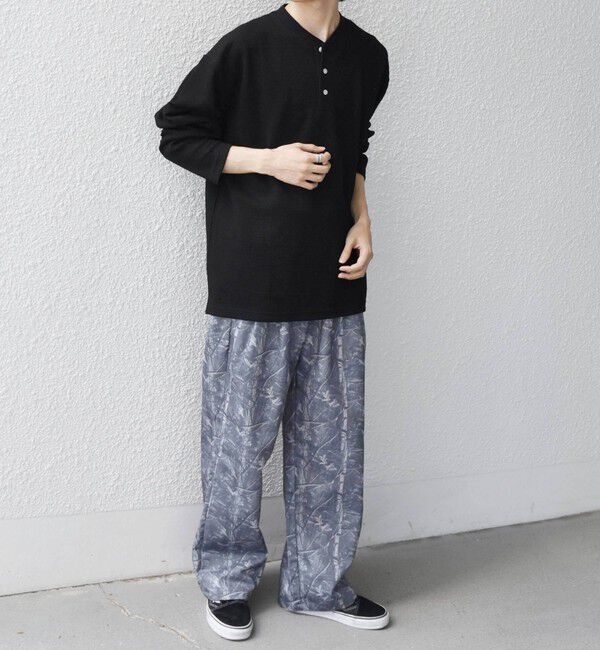 SHIPS any「SHIPS any:〈洗濯機可能〉フクレ ジャカード リラックス ヘンリーネックTシャツ(ロンT)◆」|Tシャツ・カットソー|