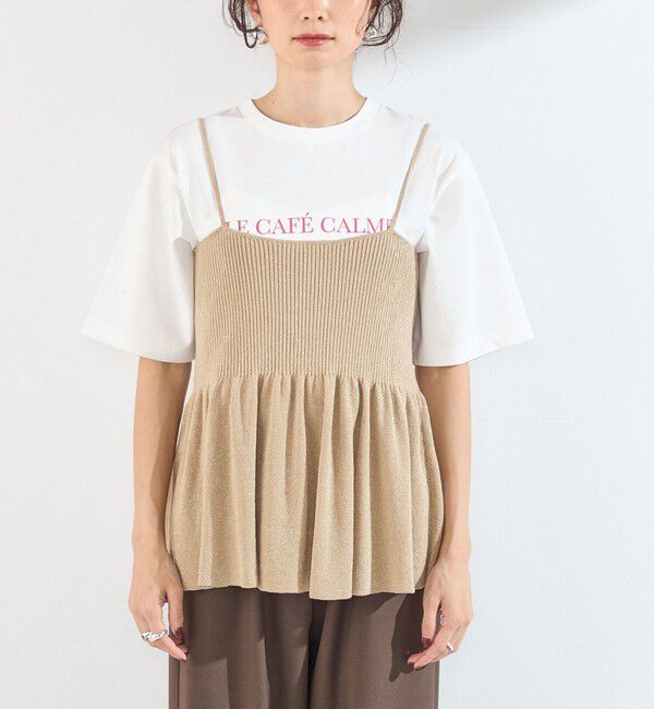 SHIPS Colors 「《予約》SHIPS Colors:〈手洗い可能〉ラメ ニット キャミソール◆」|キャミソール|
