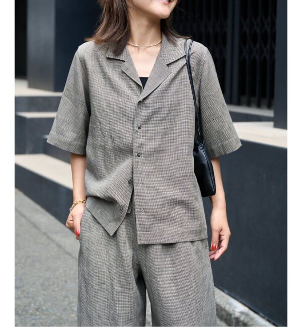 OUTDOOR PRODUCTS Usual Things「リネンブレンドオープンカラーシャツ セットアップ対応」|シャツ・ブラウス|