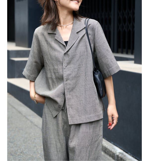 OUTDOOR PRODUCTS Usual Things「リネンブレンドオープンカラーシャツ セットアップ対応」|シャツ・ブラウス|