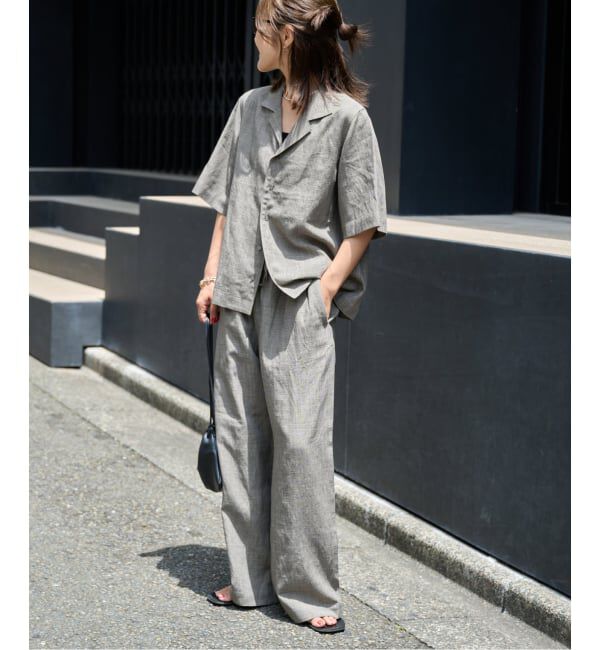 OUTDOOR PRODUCTS Usual Things「リネンブレンドオープンカラーシャツ セットアップ対応」|シャツ・ブラウス|
