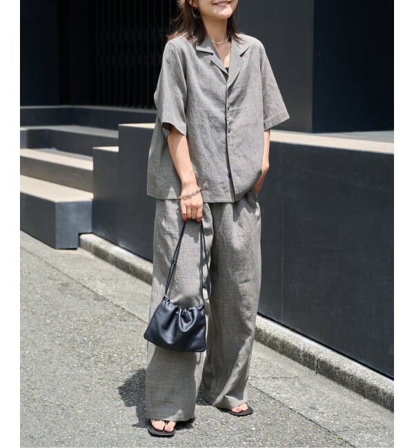 OUTDOOR PRODUCTS Usual Things「リネンブレンドオープンカラーシャツ セットアップ対応」|シャツ・ブラウス|