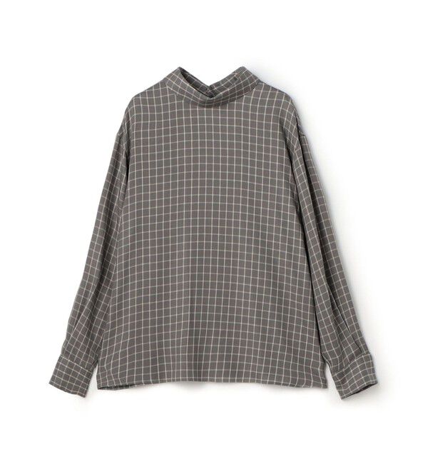 DES PRES「【WEB先行予約】セルロースツイルプラッド ハイネックブラウス」|シャツ・ブラウス|14 グレー系
