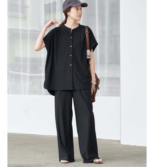 SLOBE IENA「《2枚セット》カットジョーゼットセットアップ」|Tシャツ・カットソー|ブラック