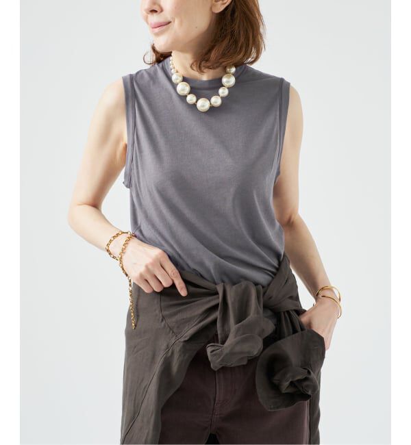 VERMEIL par iena「キュプラコットンノースリーブ」|Tシャツ・カットソー|