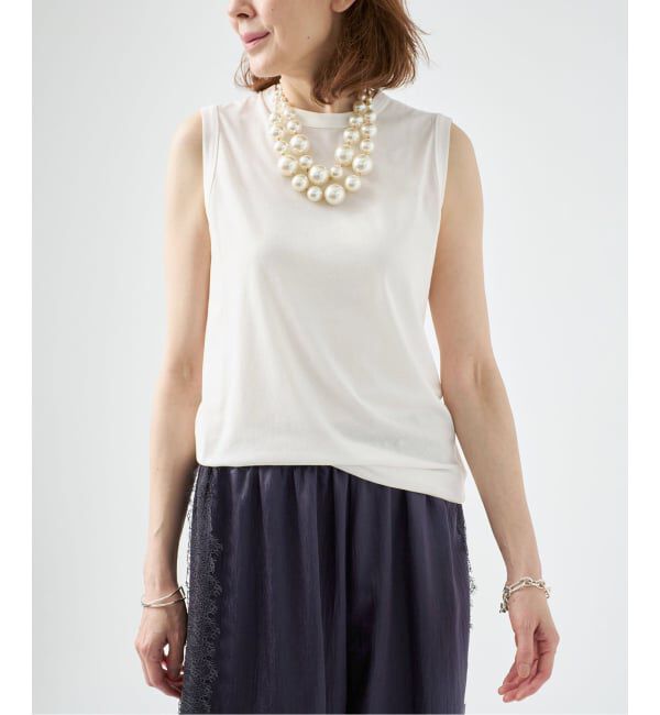 VERMEIL par iena「キュプラコットンノースリーブ」|Tシャツ・カットソー|