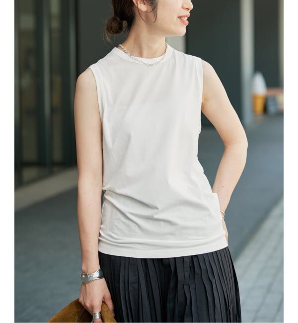VERMEIL par iena「キュプラコットンノースリーブ」|Tシャツ・カットソー|ホワイト