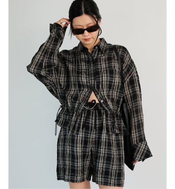 IENA LA BOUCLE「IENA LA BOUCLE キャッチワッシャーチェックシャツ」|シャツ・ブラウス|