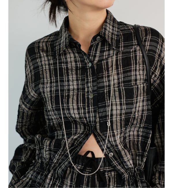 IENA LA BOUCLE「IENA LA BOUCLE キャッチワッシャーチェックシャツ」|シャツ・ブラウス|