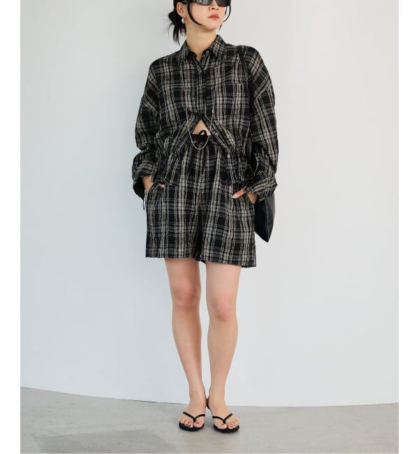 IENA LA BOUCLE「IENA LA BOUCLE キャッチワッシャーチェックシャツ」|シャツ・ブラウス|