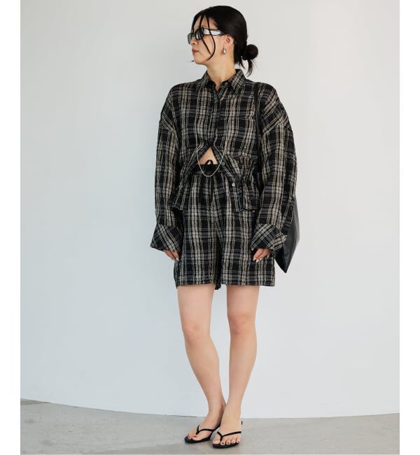 IENA LA BOUCLE「IENA LA BOUCLE キャッチワッシャーチェックシャツ」|シャツ・ブラウス|