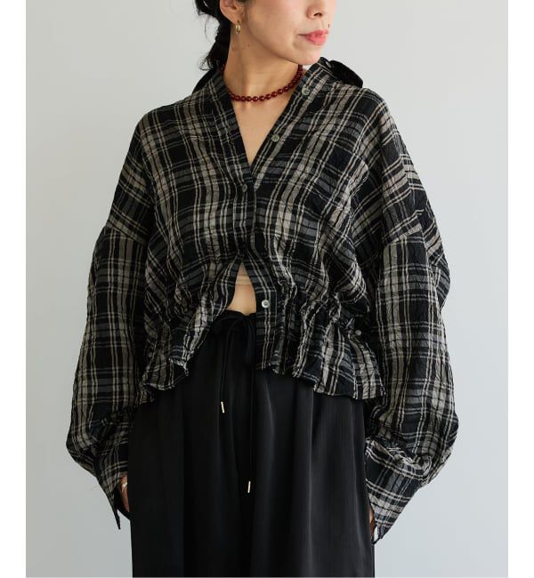 IENA LA BOUCLE「IENA LA BOUCLE キャッチワッシャーチェックシャツ」|シャツ・ブラウス|