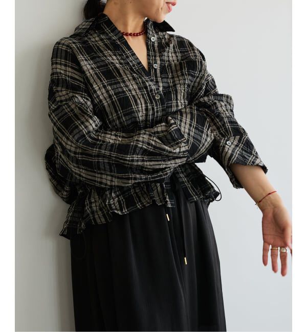 IENA LA BOUCLE「IENA LA BOUCLE キャッチワッシャーチェックシャツ」|シャツ・ブラウス|