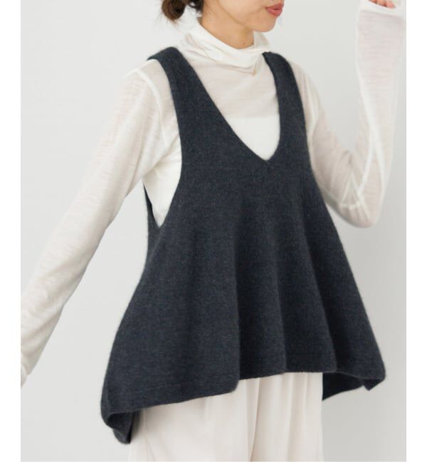 IENA「《追加予約》enrica/エンリカ FLARE KNIT TOP KNIT246」|ニット・セーター|グレー