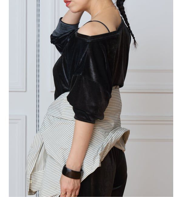 IENA LA BOUCLE「《予約》IENA LA BOUCLE トリアセベロアロングスリーブTシャツ」|Tシャツ・カットソー|